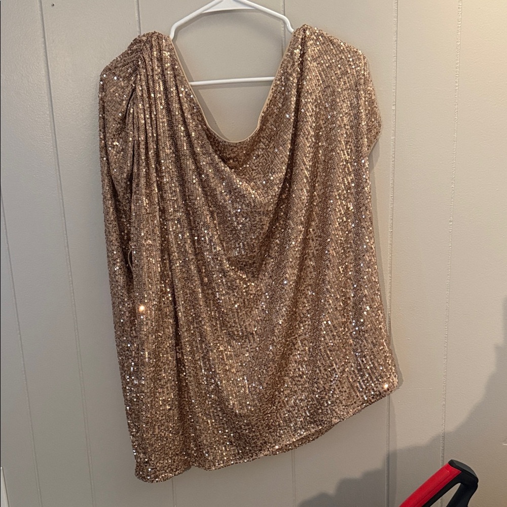 Torrid Gold Sequin Drape Blouse